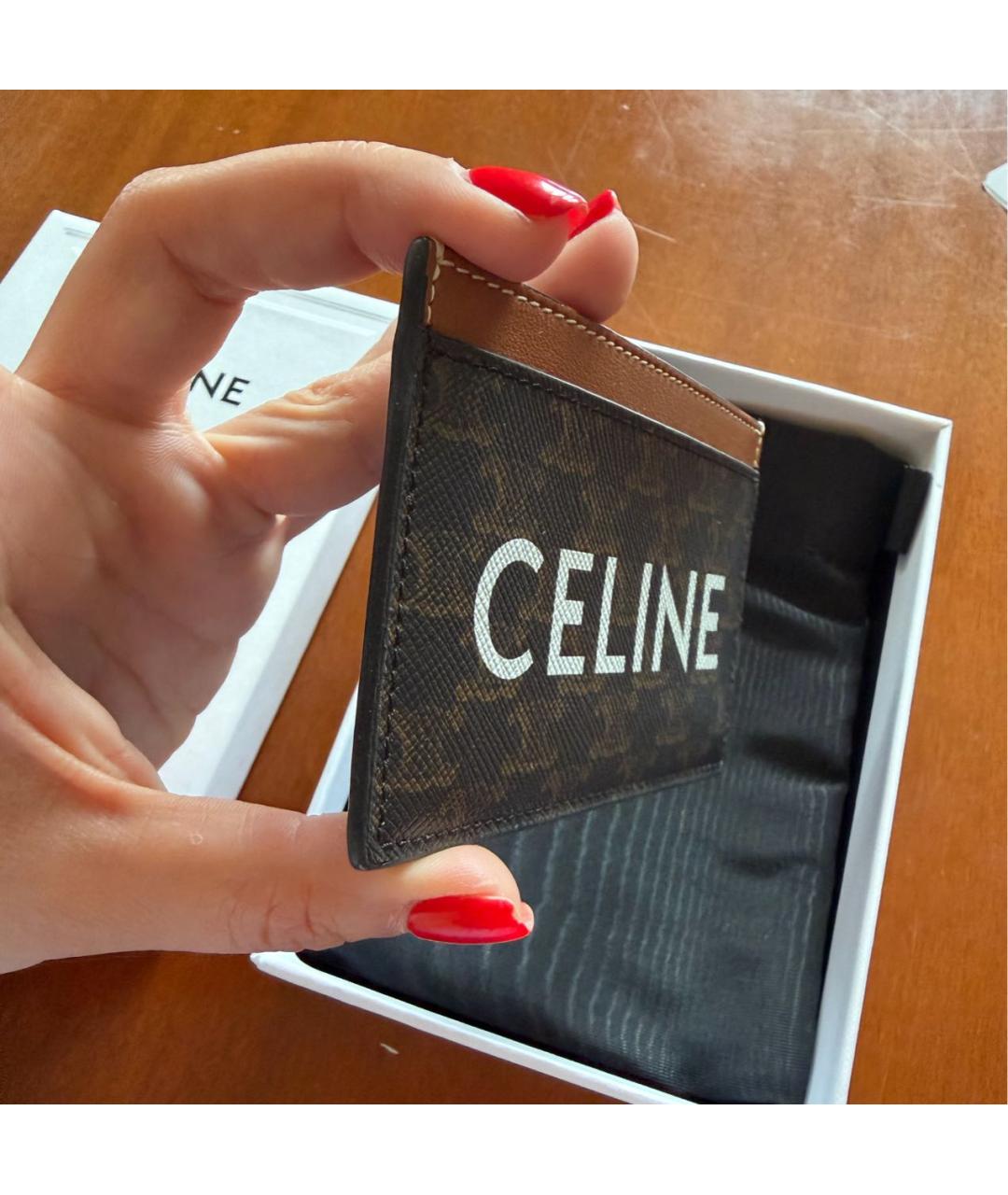 CELINE Коричневый кардхолдер, фото 5