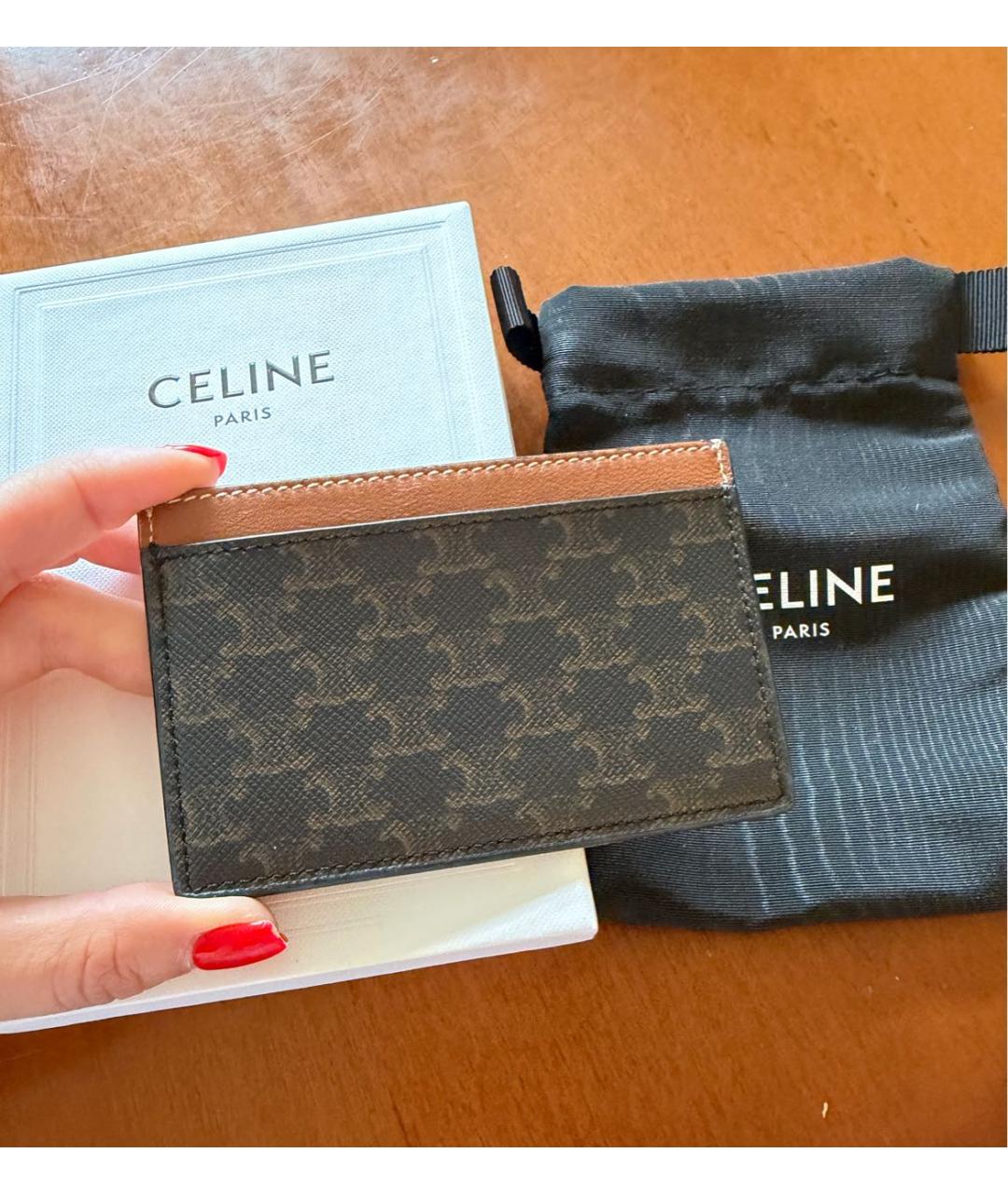 CELINE Коричневый кардхолдер, фото 3