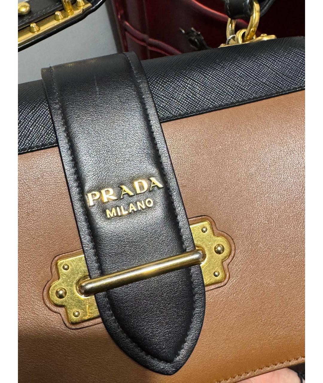 PRADA Коричневая кожаная сумка через плечо, фото 6