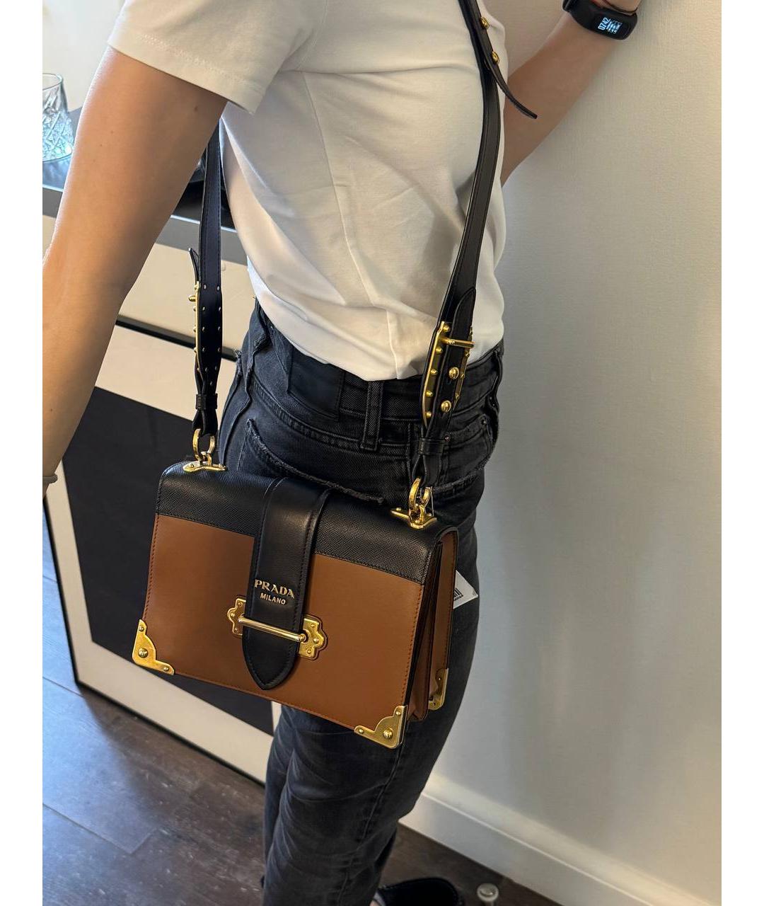 PRADA Коричневая кожаная сумка через плечо, фото 2