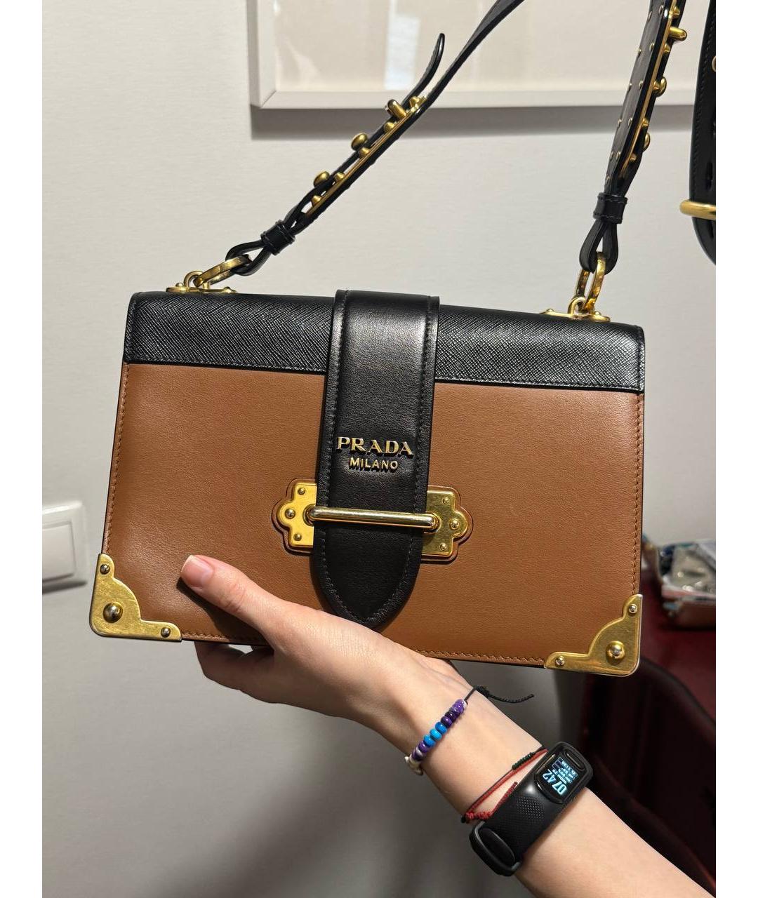 PRADA Коричневая кожаная сумка через плечо, фото 3