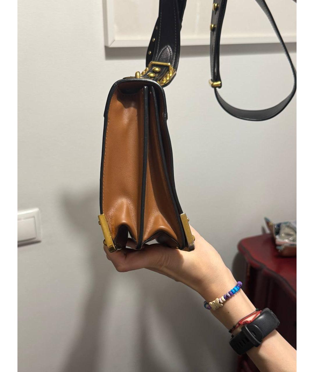 PRADA Коричневая кожаная сумка через плечо, фото 4