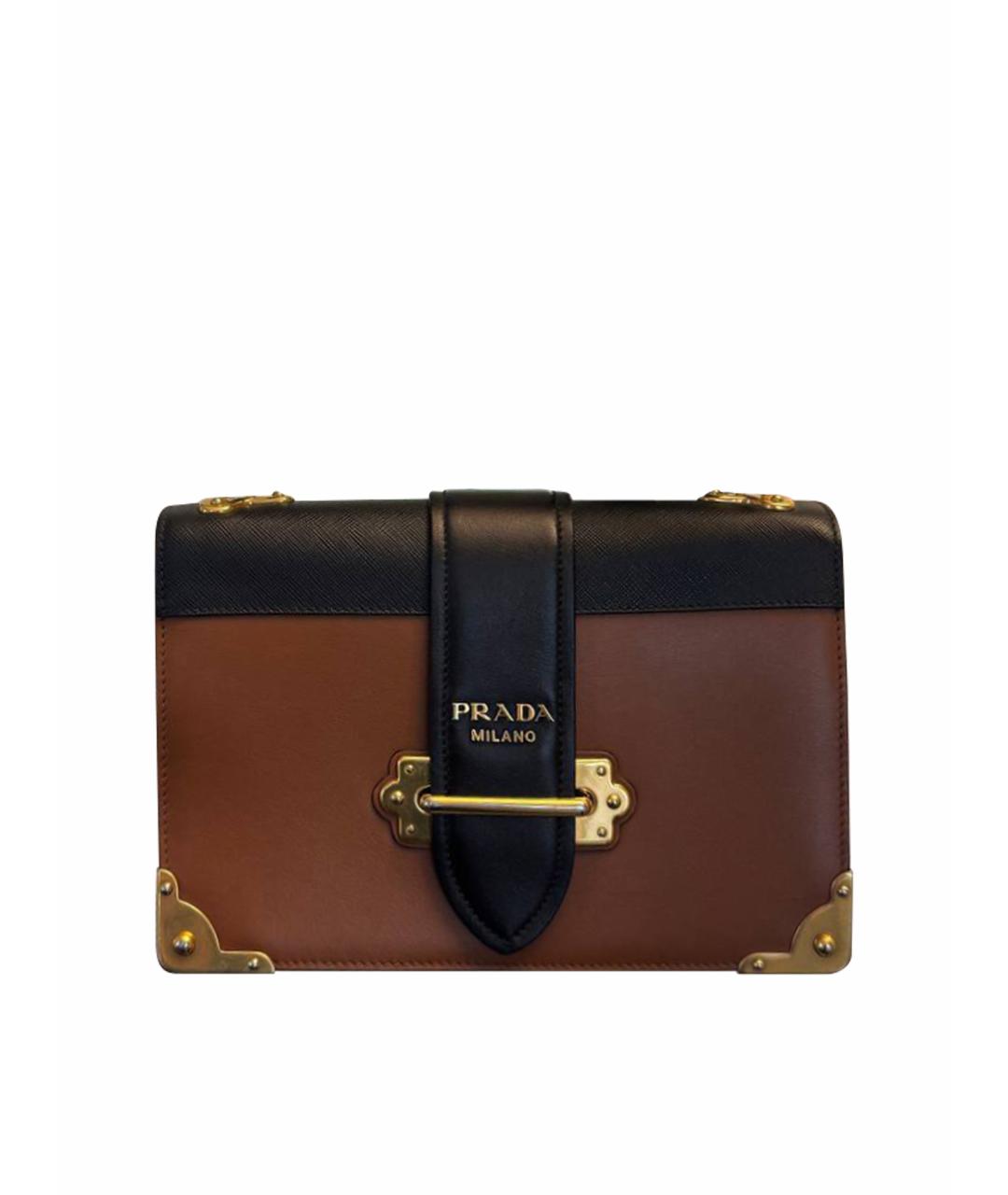 PRADA Коричневая кожаная сумка через плечо, фото 1