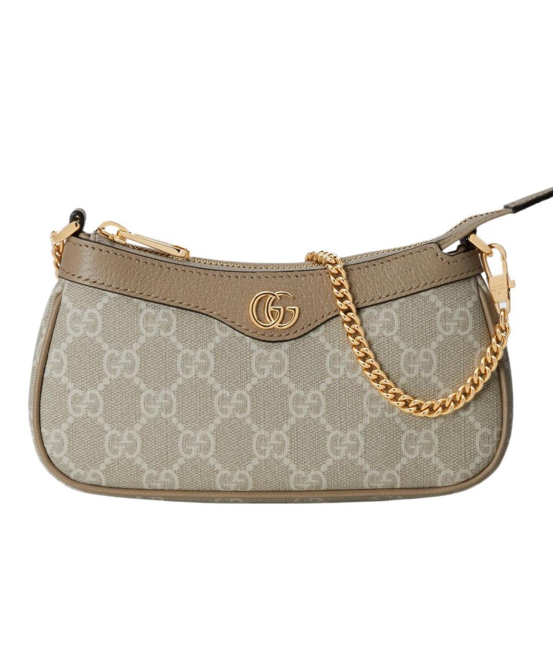 GUCCI Бежевая тканевая сумка с короткими ручками, фото 8