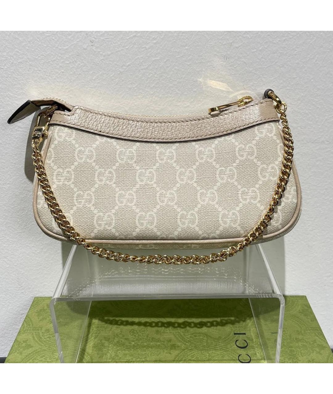 GUCCI Бежевая тканевая сумка с короткими ручками, фото 3