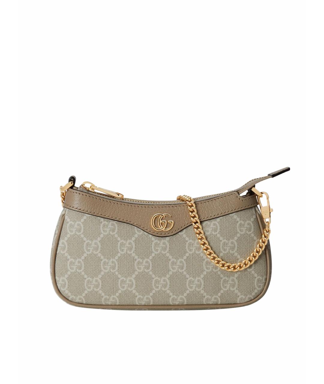 GUCCI Бежевая тканевая сумка с короткими ручками, фото 1