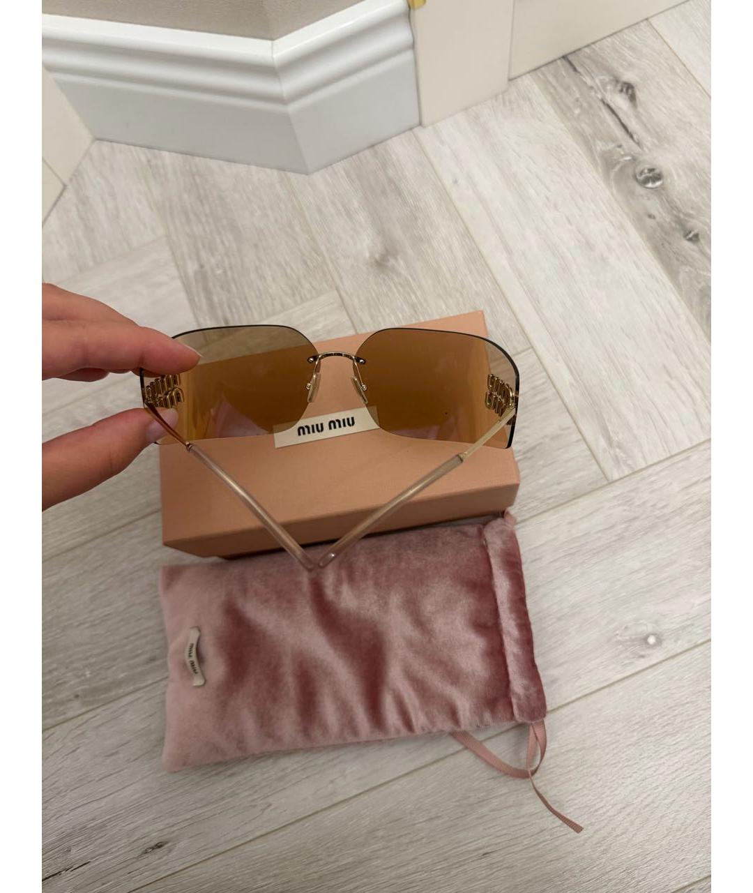 MIU MIU Розовые пластиковые солнцезащитные очки, фото 2
