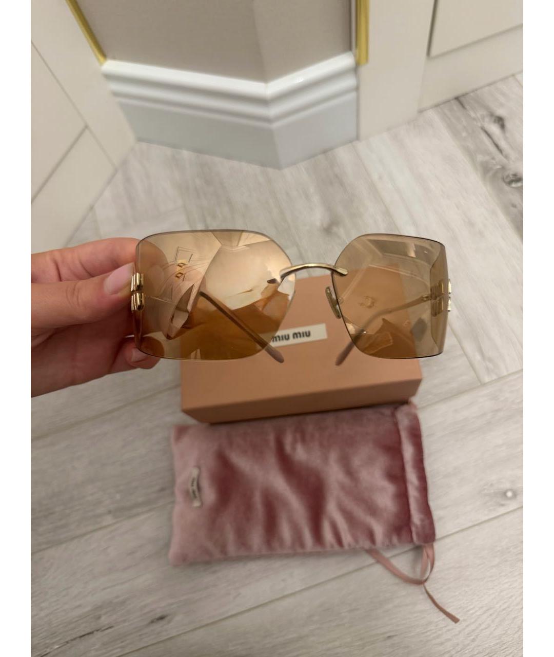 MIU MIU Розовые пластиковые солнцезащитные очки, фото 4