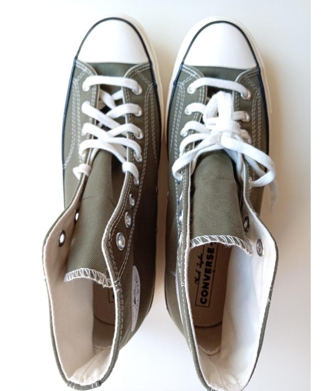 CONVERSE Зеленые текстильные высокие кроссовки / кеды, фото 3