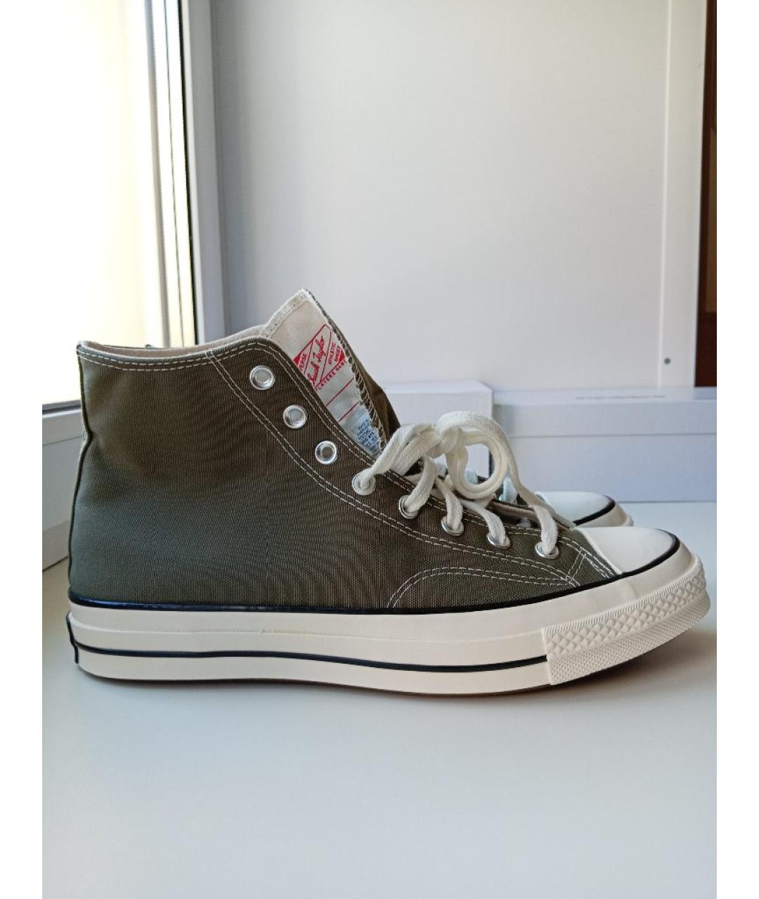 CONVERSE Зеленые текстильные высокие кроссовки / кеды, фото 9