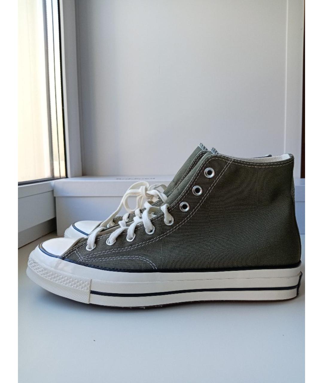 CONVERSE Зеленые текстильные высокие кроссовки / кеды, фото 10