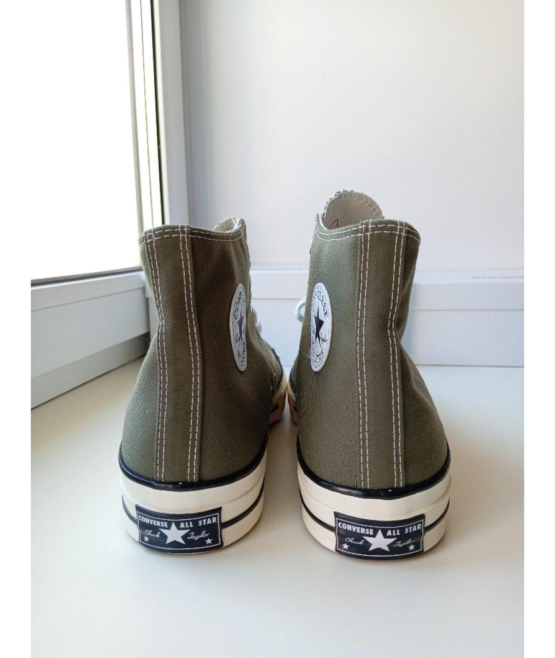 CONVERSE Зеленые текстильные высокие кроссовки / кеды, фото 4