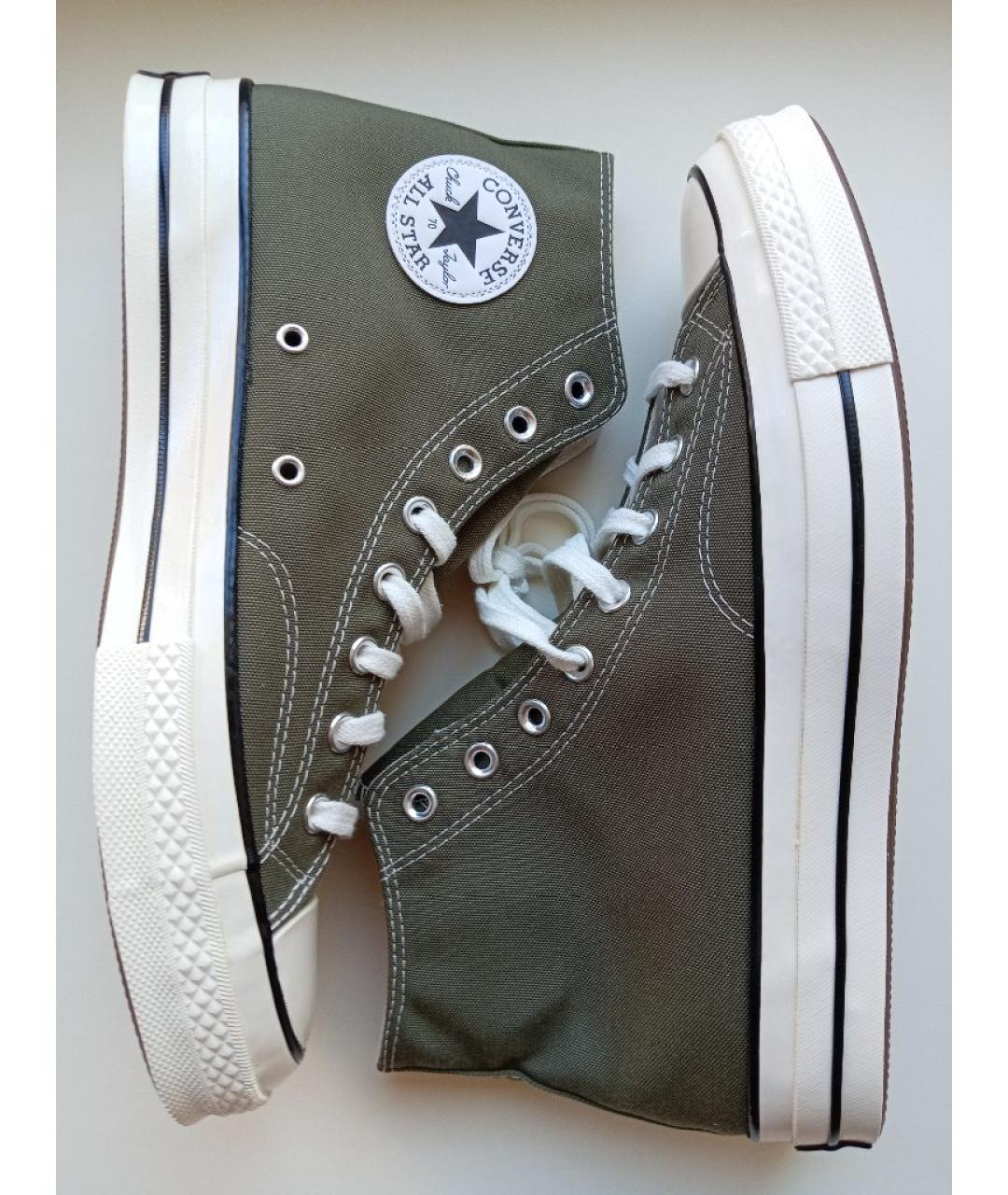 CONVERSE Зеленые текстильные высокие кроссовки / кеды, фото 7