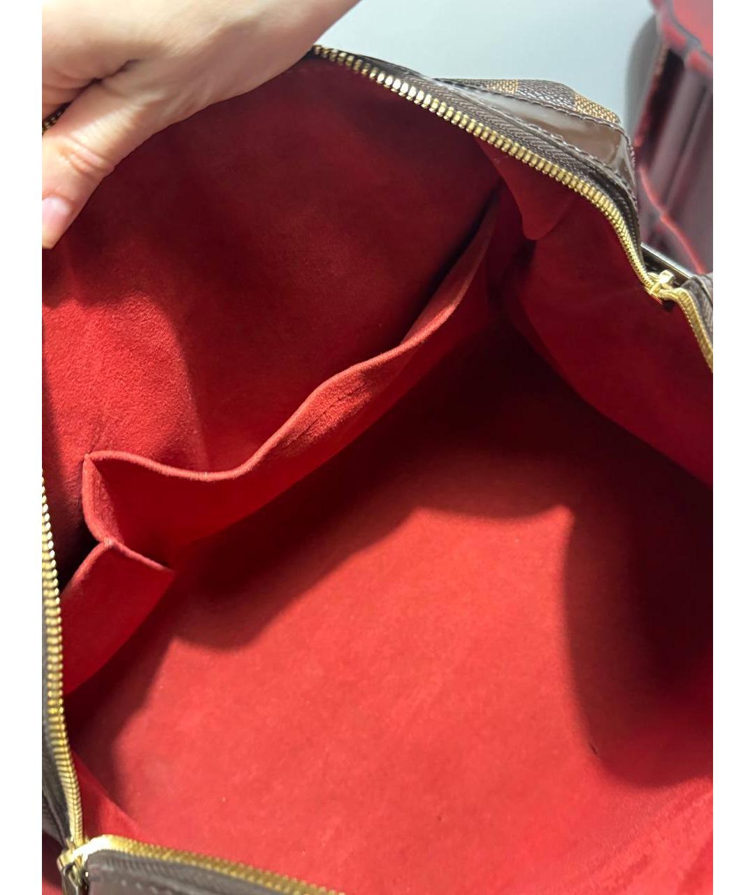 LOUIS VUITTON Коричневая кожаная сумка с короткими ручками, фото 4