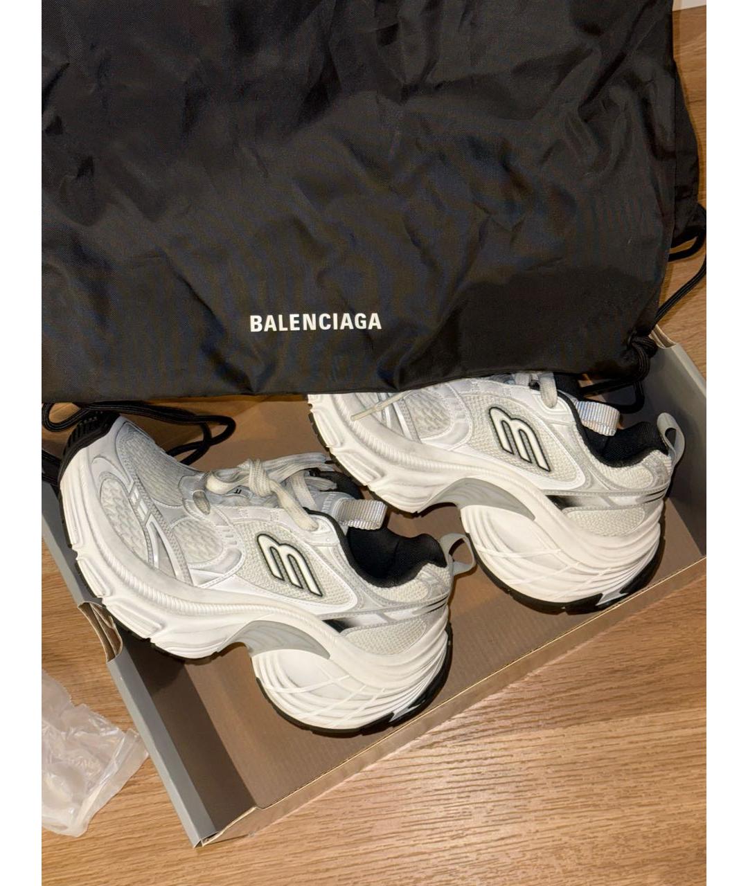 BALENCIAGA Белые текстильные кроссовки, фото 6