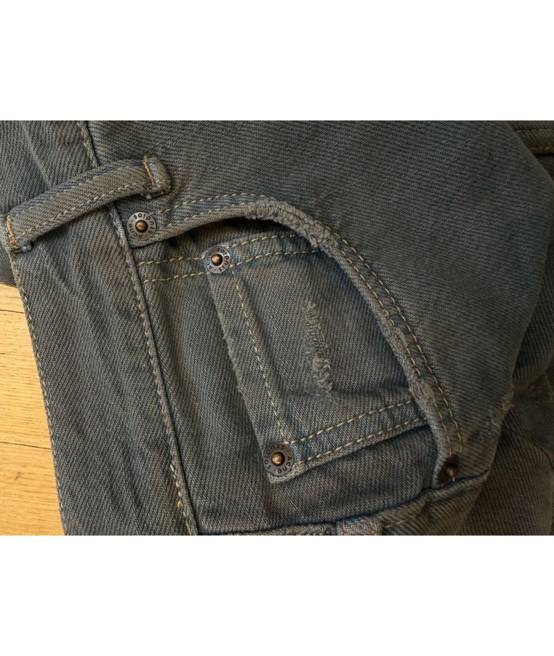 ACNE STUDIOS Антрацитовые хлопковые джинсы клеш, фото 5