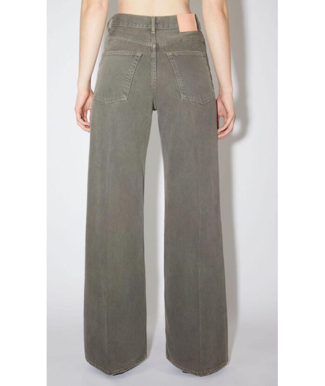 ACNE STUDIOS Антрацитовые хлопковые джинсы клеш, фото 3