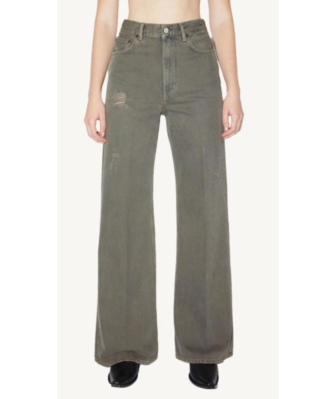 ACNE STUDIOS Антрацитовые хлопковые джинсы клеш, фото 2