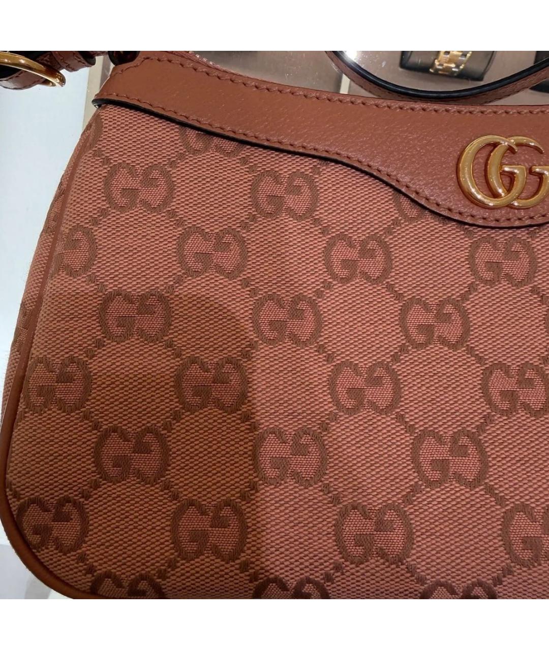 GUCCI Розовая тканевая сумка с короткими ручками, фото 2