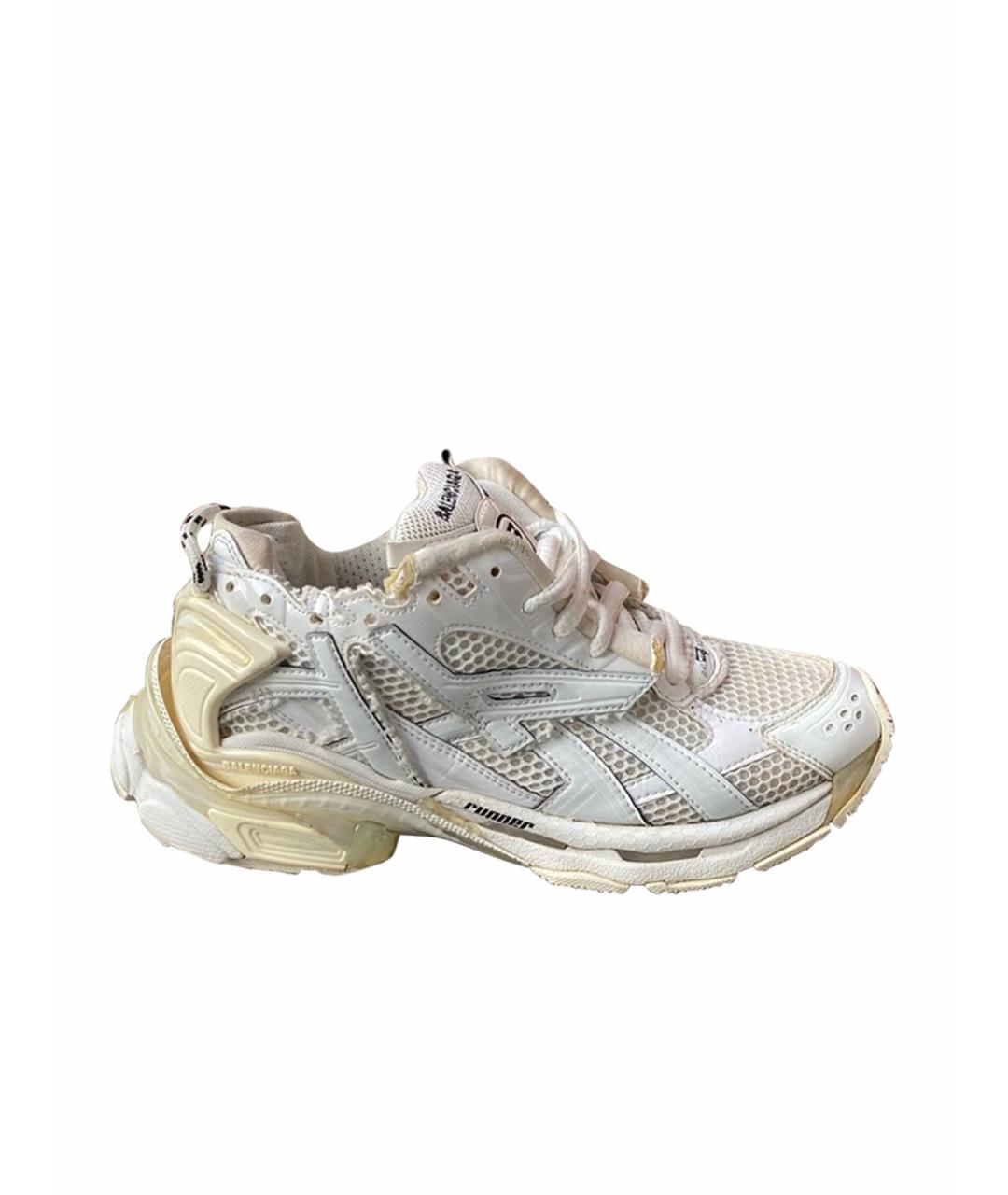 BALENCIAGA Белые кожаные кроссовки, фото 7