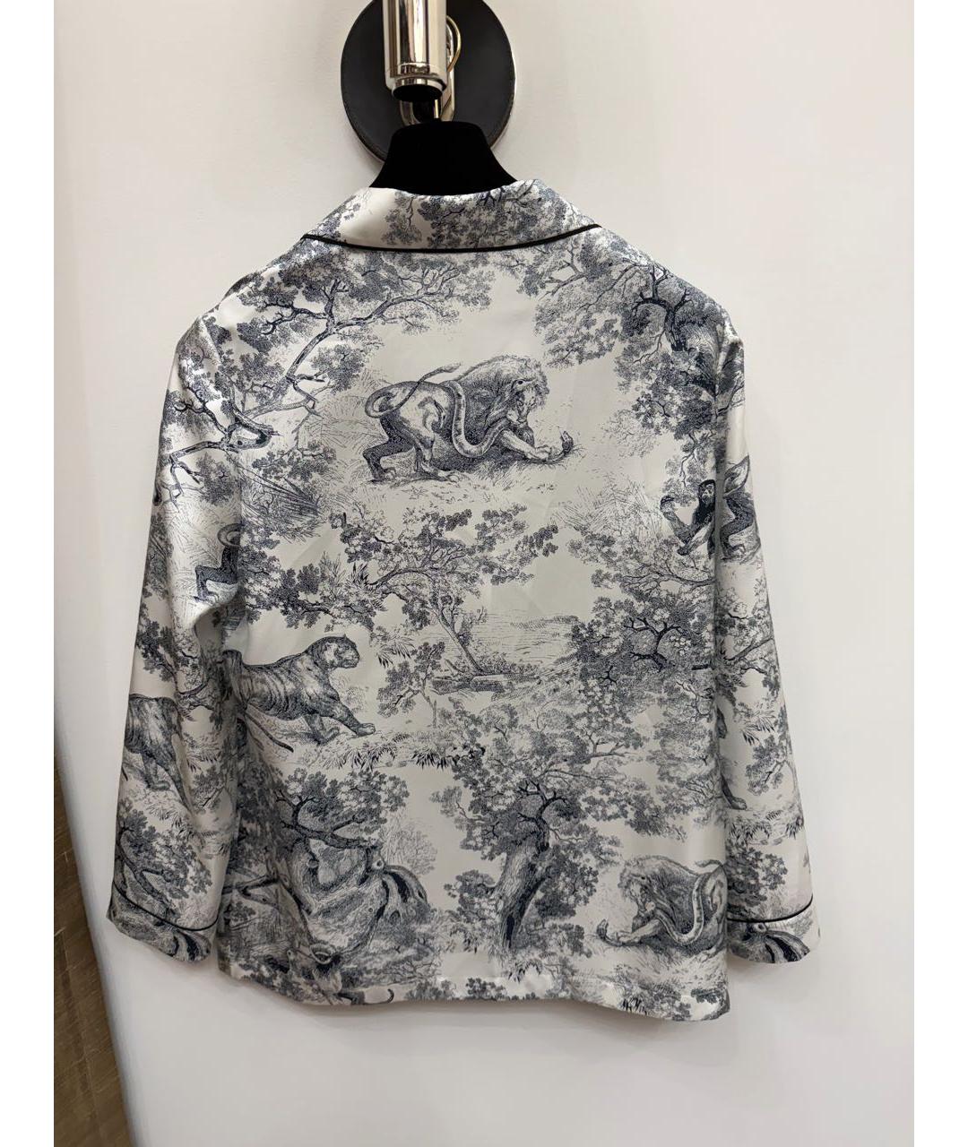 CHRISTIAN DIOR Синий шелковый костюм с брюками, фото 2
