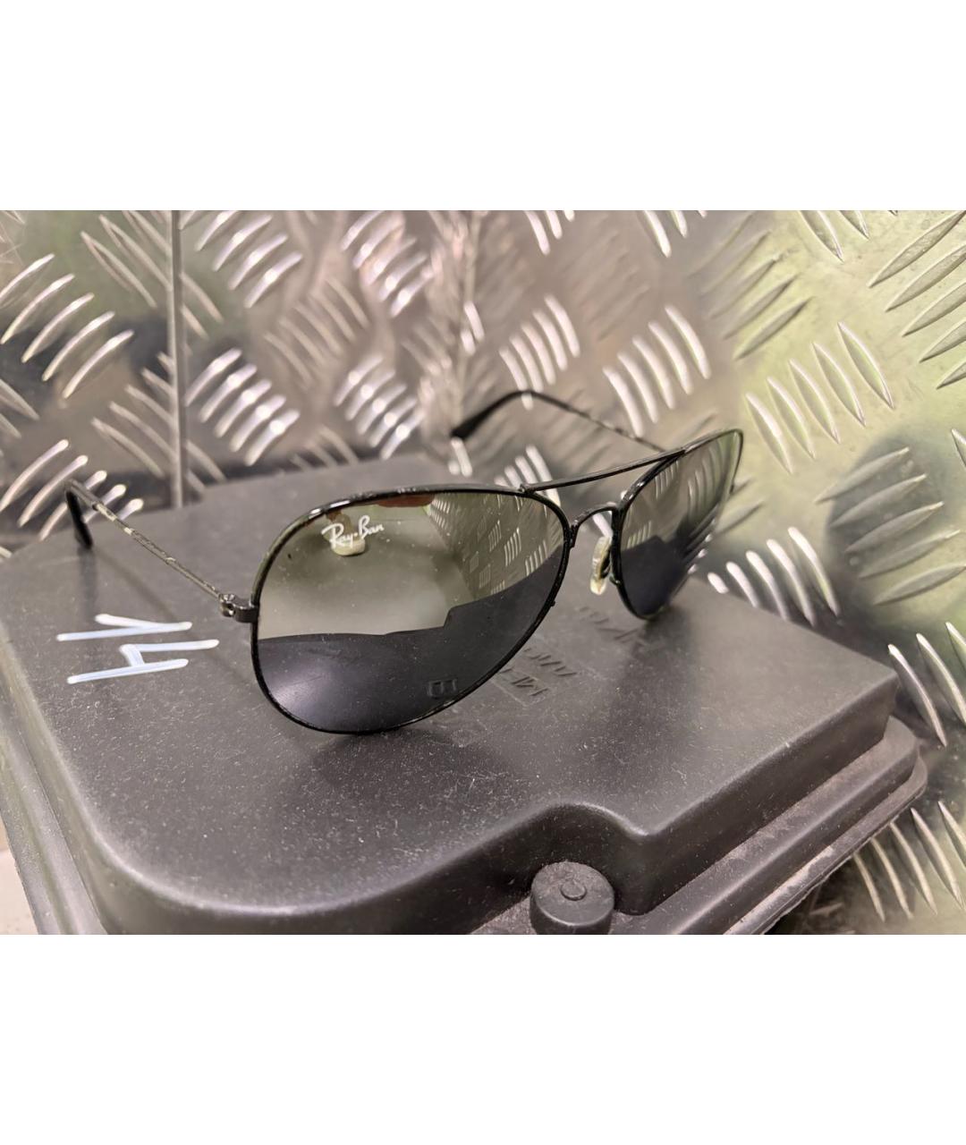 RAY BAN Черные металлические солнцезащитные очки, фото 6
