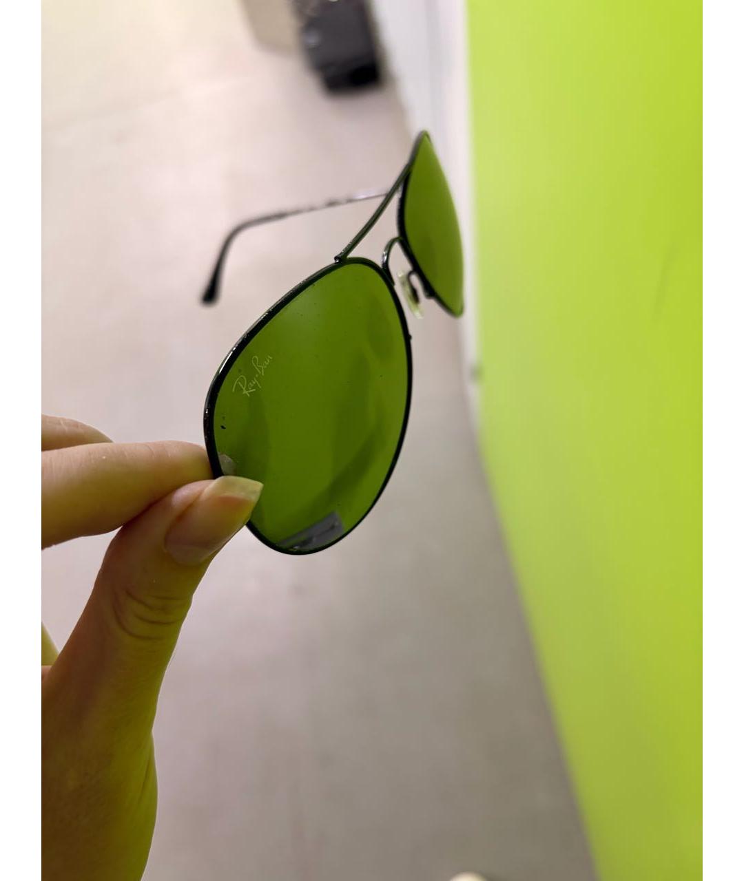 RAY BAN Черные металлические солнцезащитные очки, фото 2