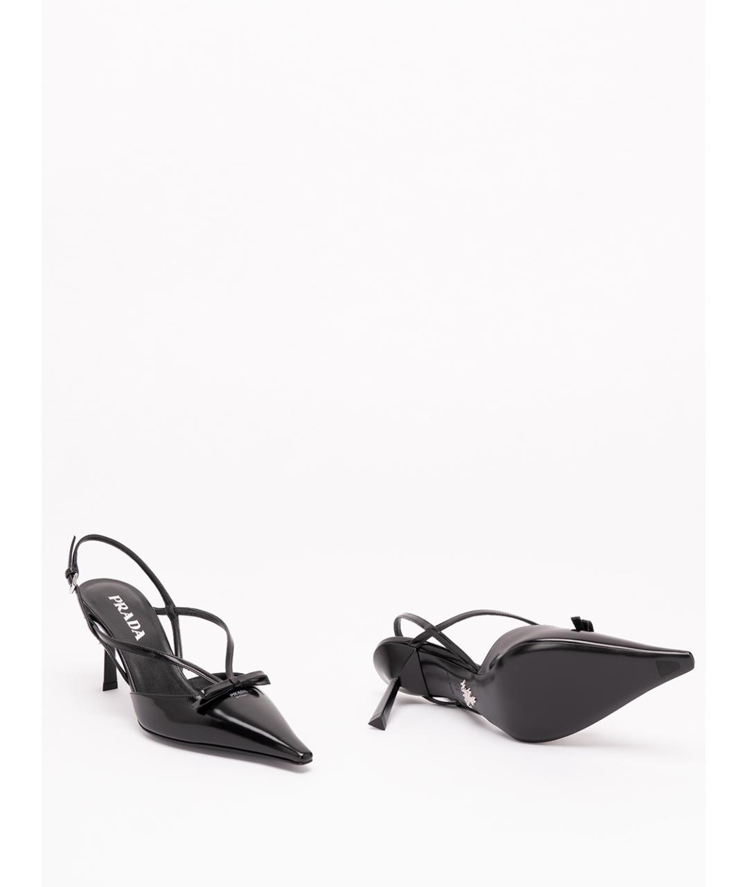 PRADA Черные кожаные туфли, фото 4