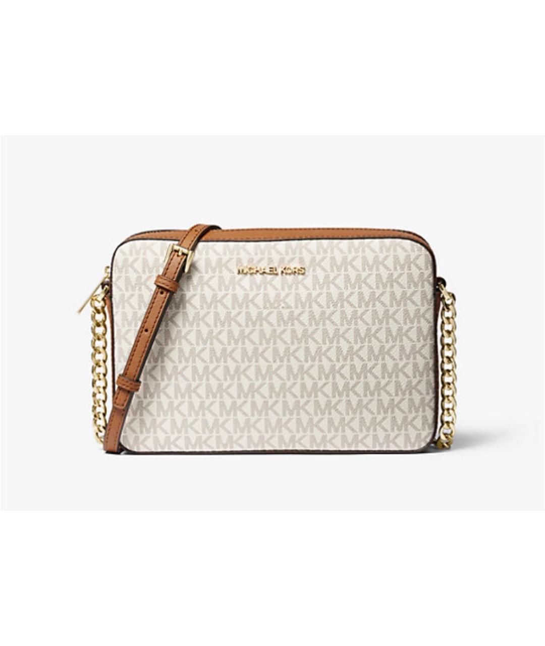 MICHAEL KORS Бежевая сумка через плечо из искусственной кожи, фото 6