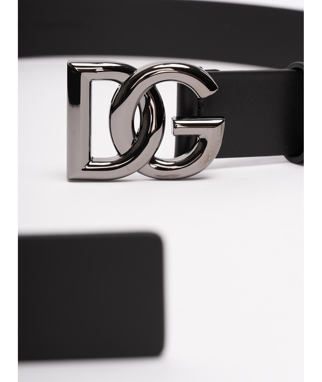 DOLCE&GABBANA Черный кожаный ремень, фото 2