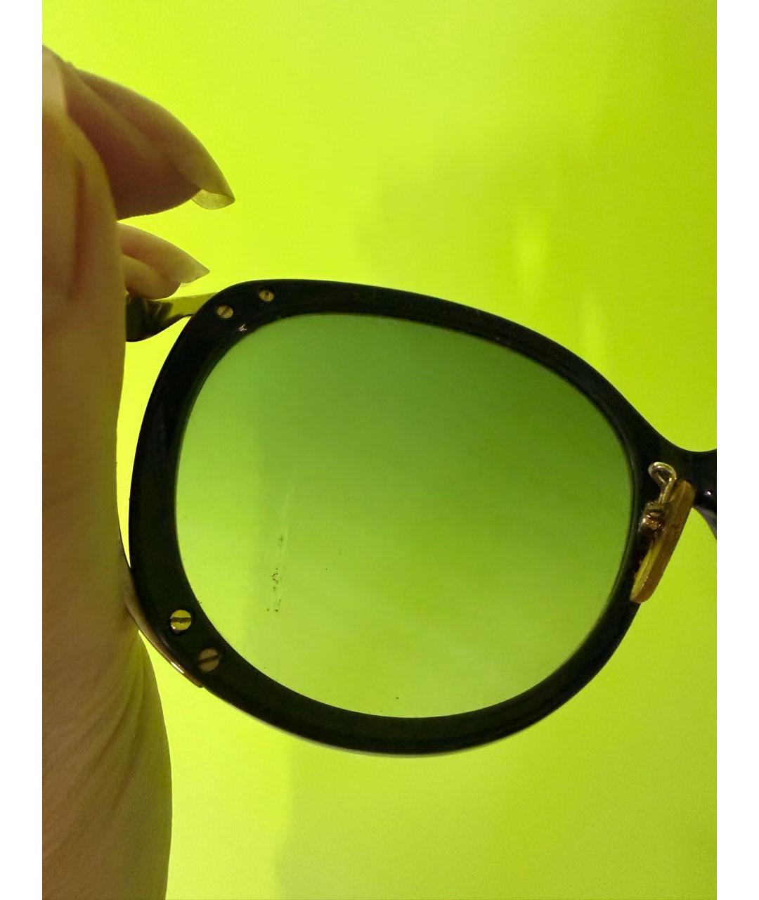 GUCCI Золотые металлические солнцезащитные очки, фото 5