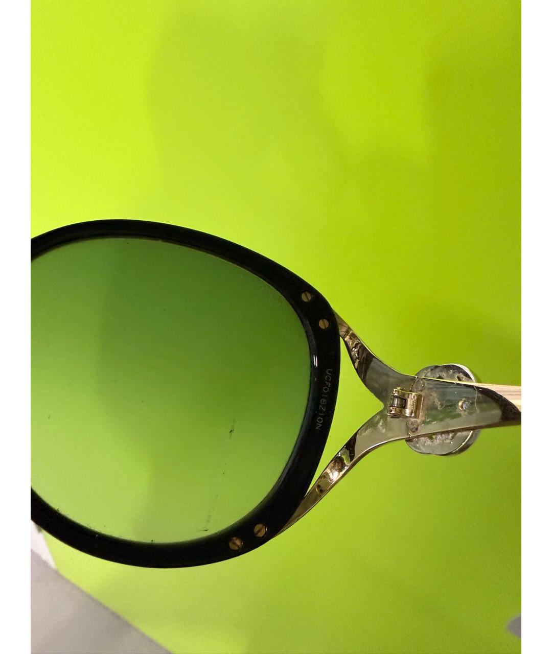 GUCCI Золотые металлические солнцезащитные очки, фото 6