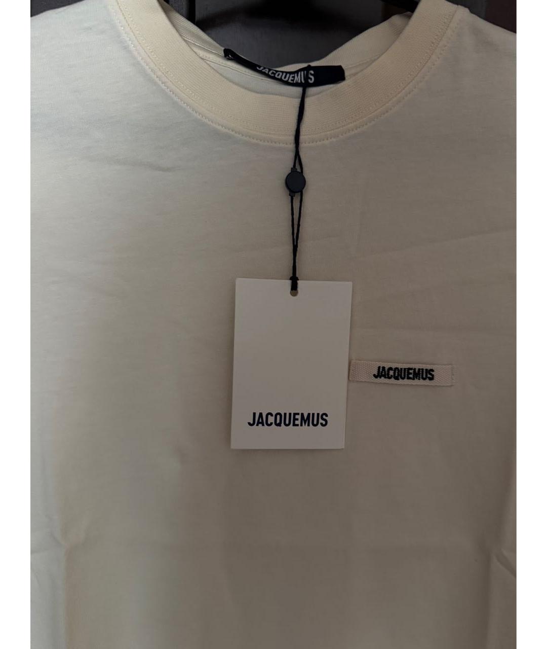 JACQUEMUS Бежевая хлопковая футболка, фото 6