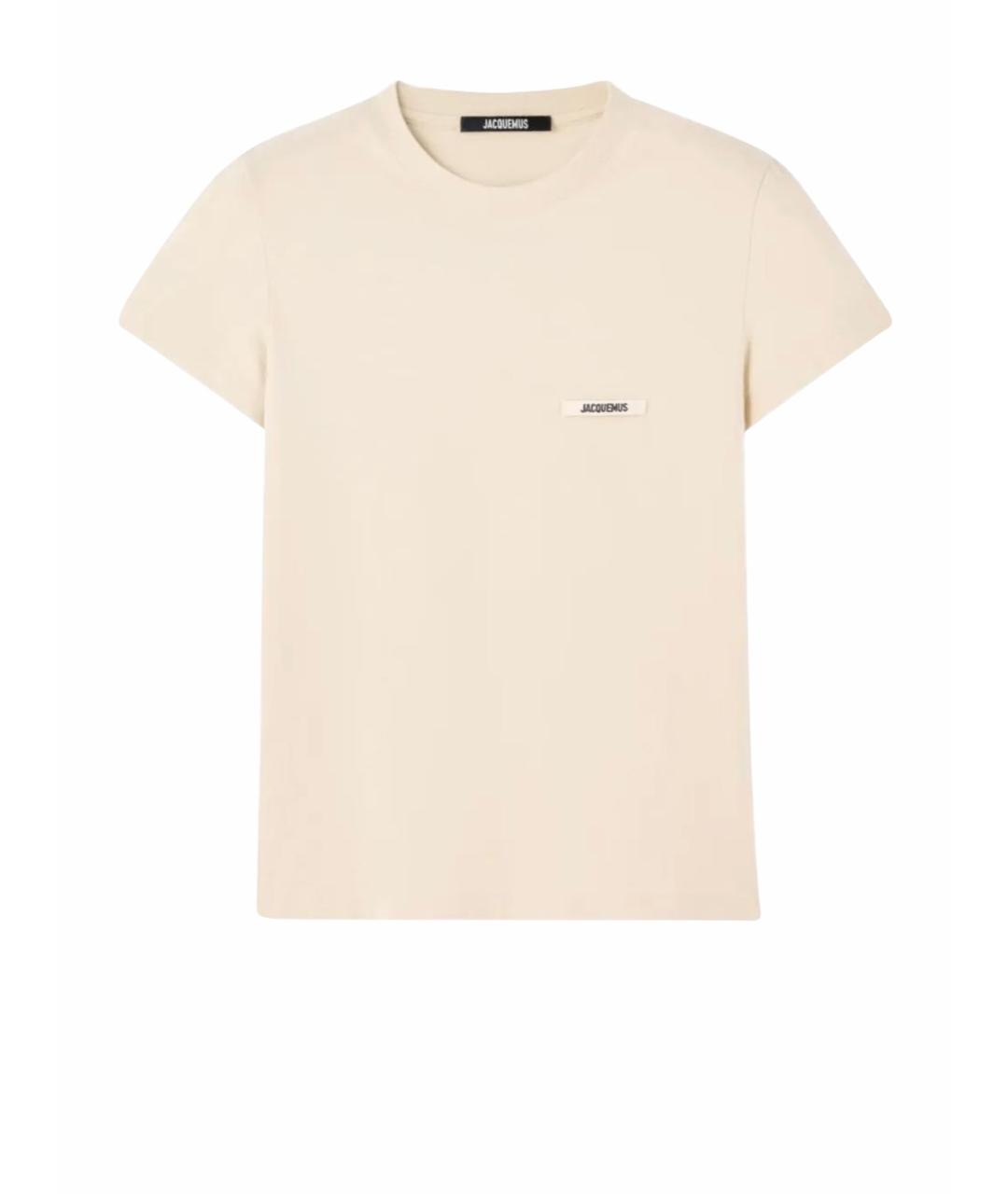 JACQUEMUS Бежевая хлопковая футболка, фото 1
