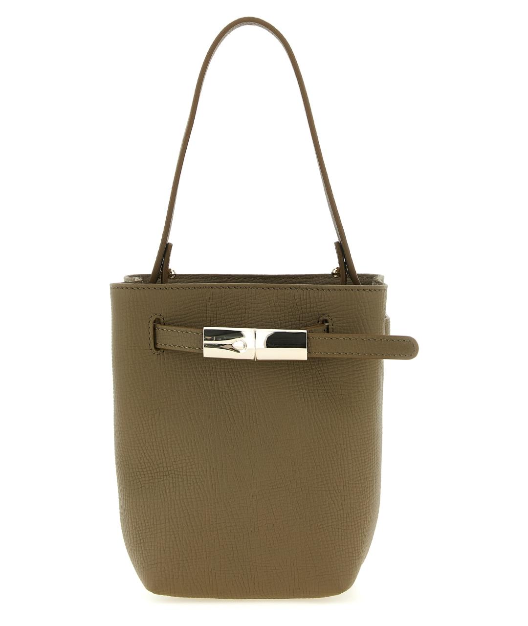 LONGCHAMP Зеленая кожаная сумка тоут, фото 1