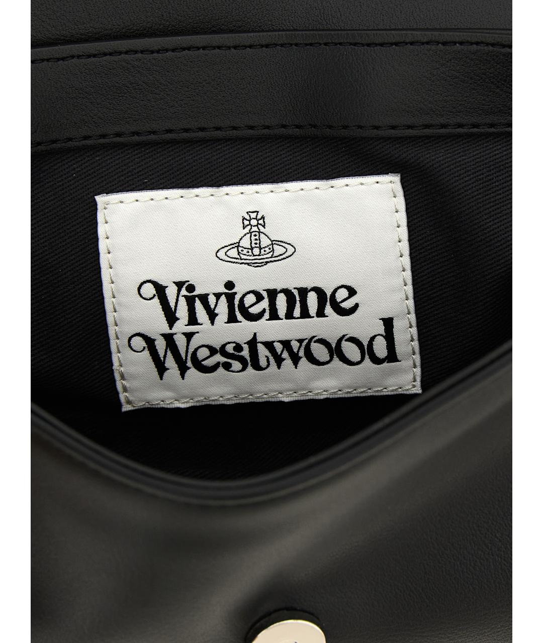 VIVIENNE WESTWOOD Черная синтетическая сумка через плечо, фото 4