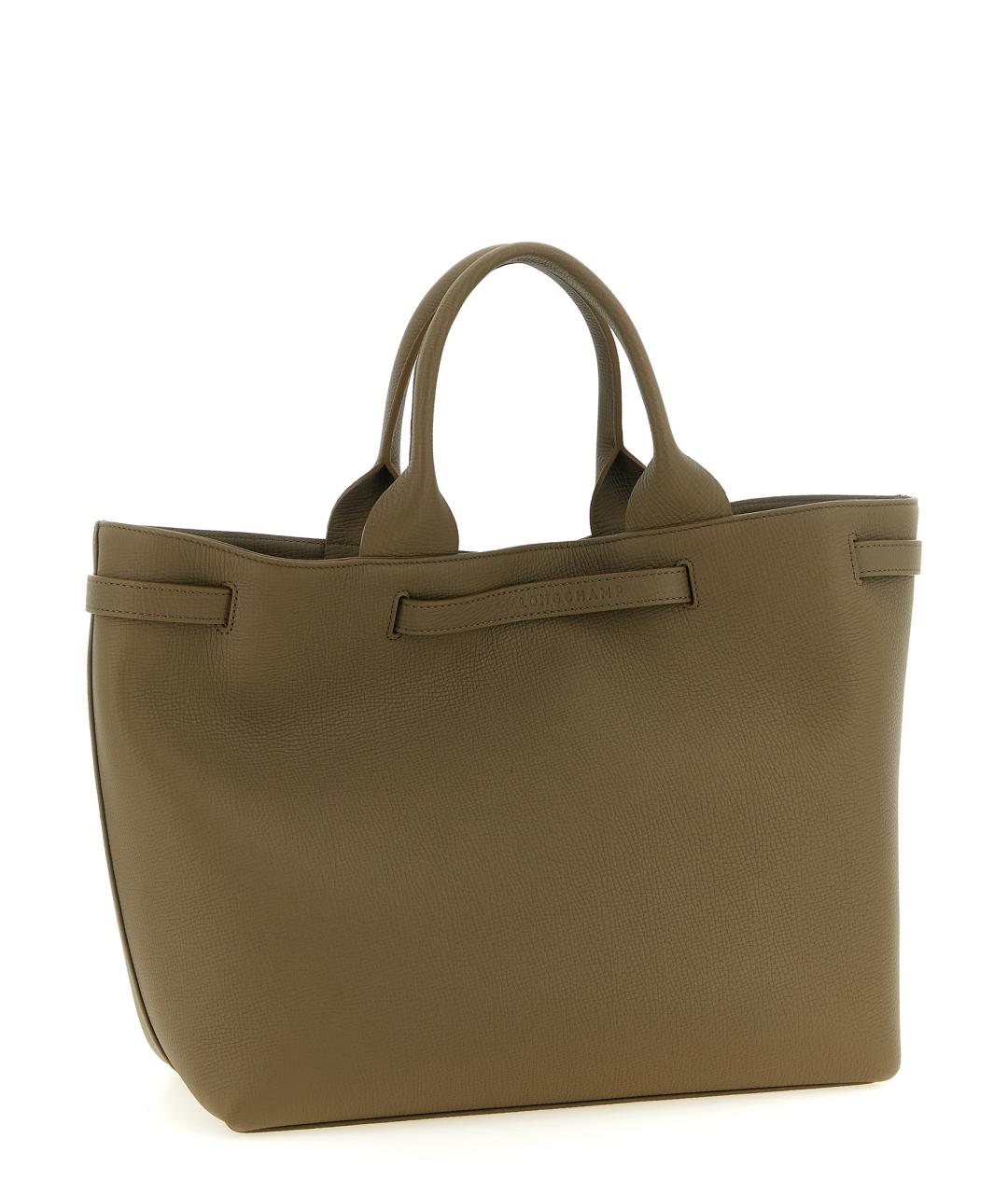 LONGCHAMP Зеленая кожаная сумка тоут, фото 2