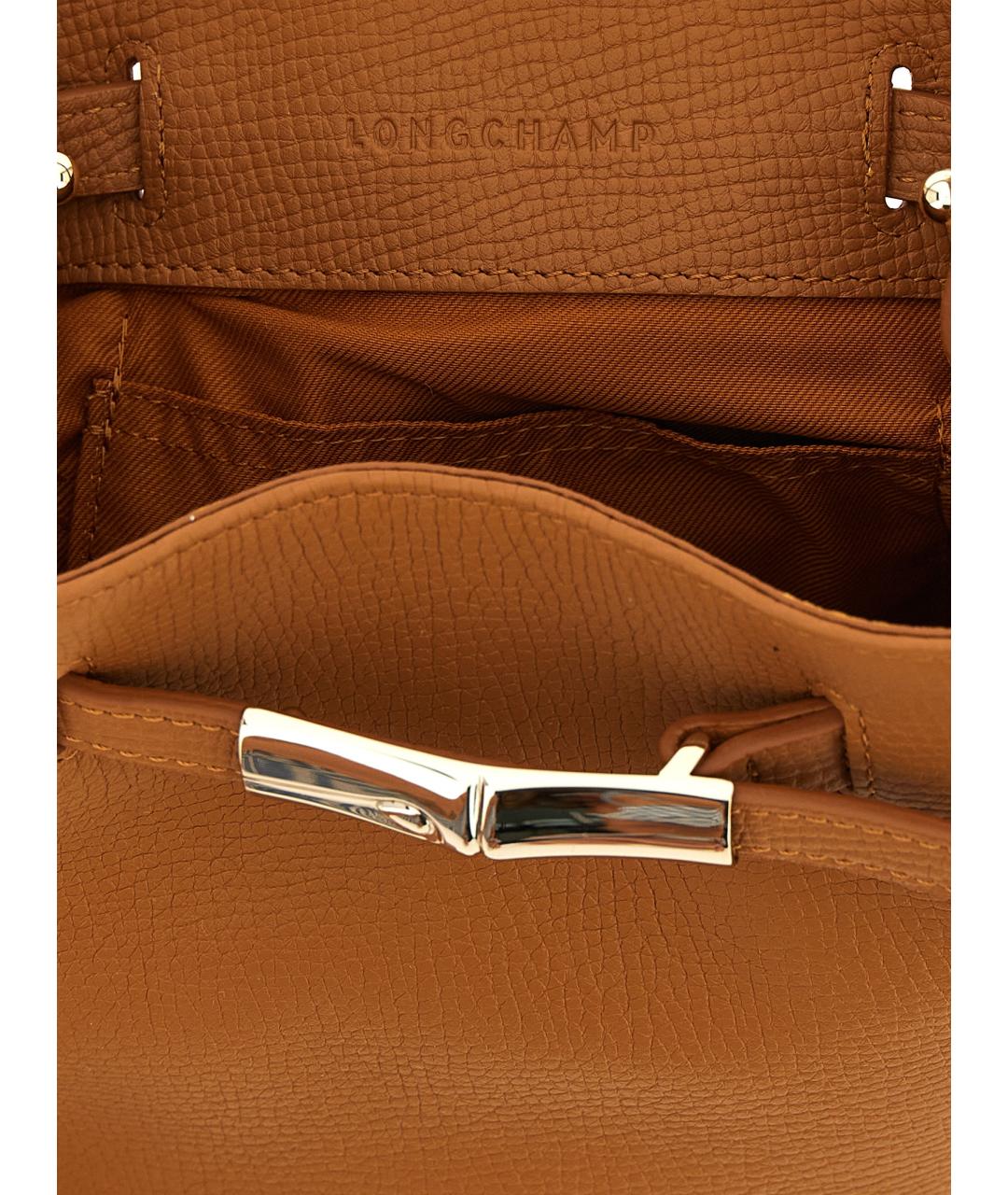 LONGCHAMP Коричневая кожаная сумка тоут, фото 4