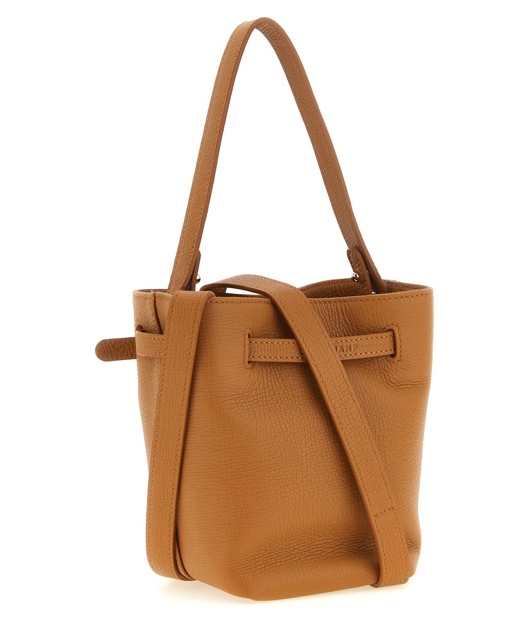 LONGCHAMP Коричневая кожаная сумка тоут, фото 2