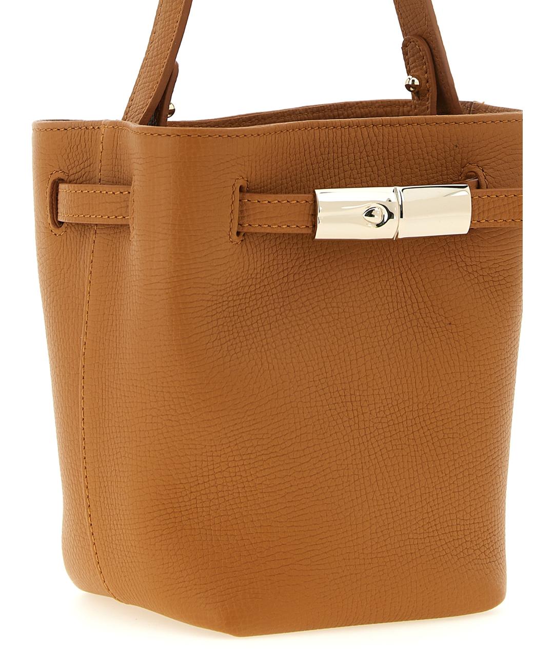 LONGCHAMP Коричневая кожаная сумка тоут, фото 3