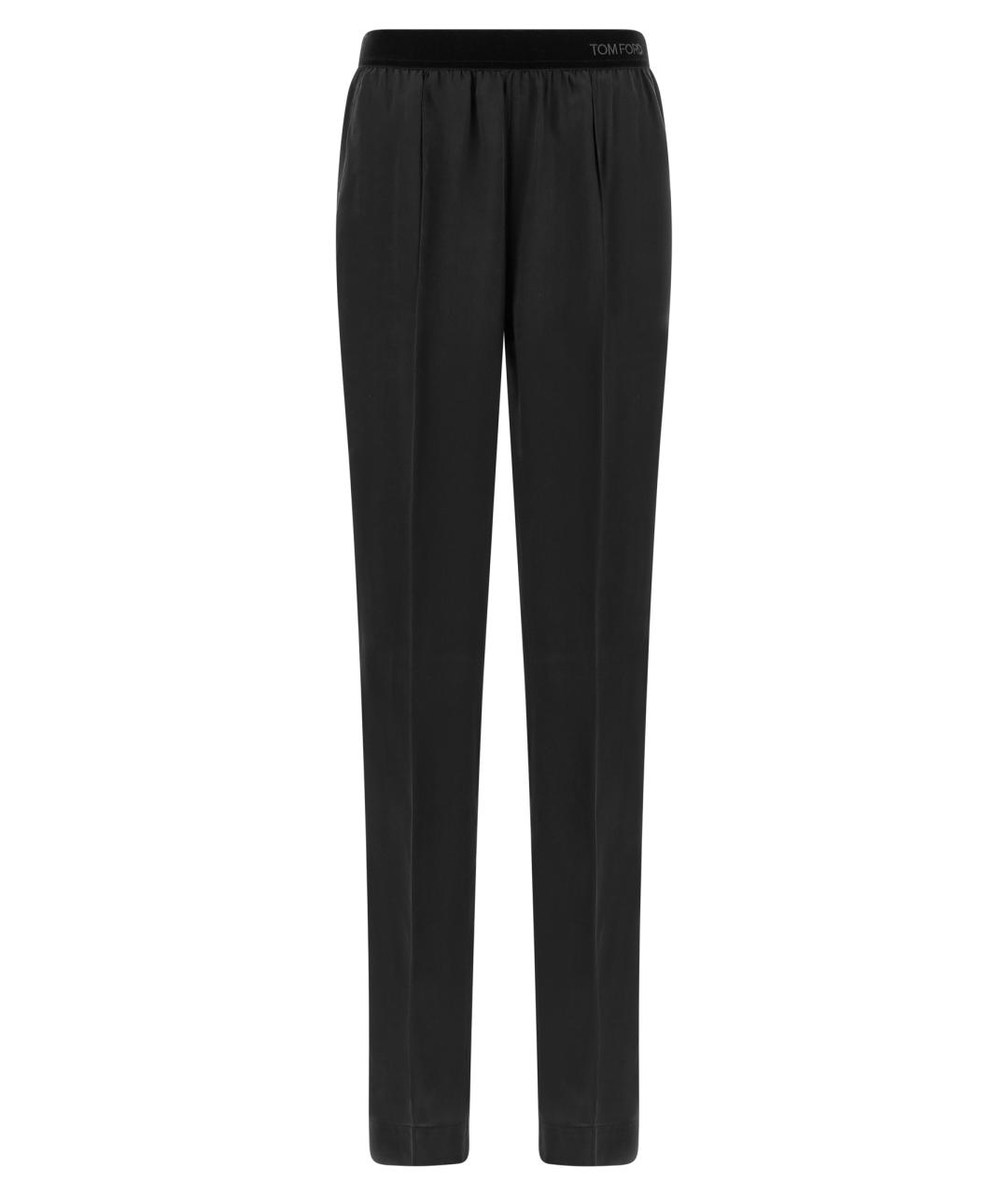 TOM FORD Черные шелковые прямые брюки, фото 1