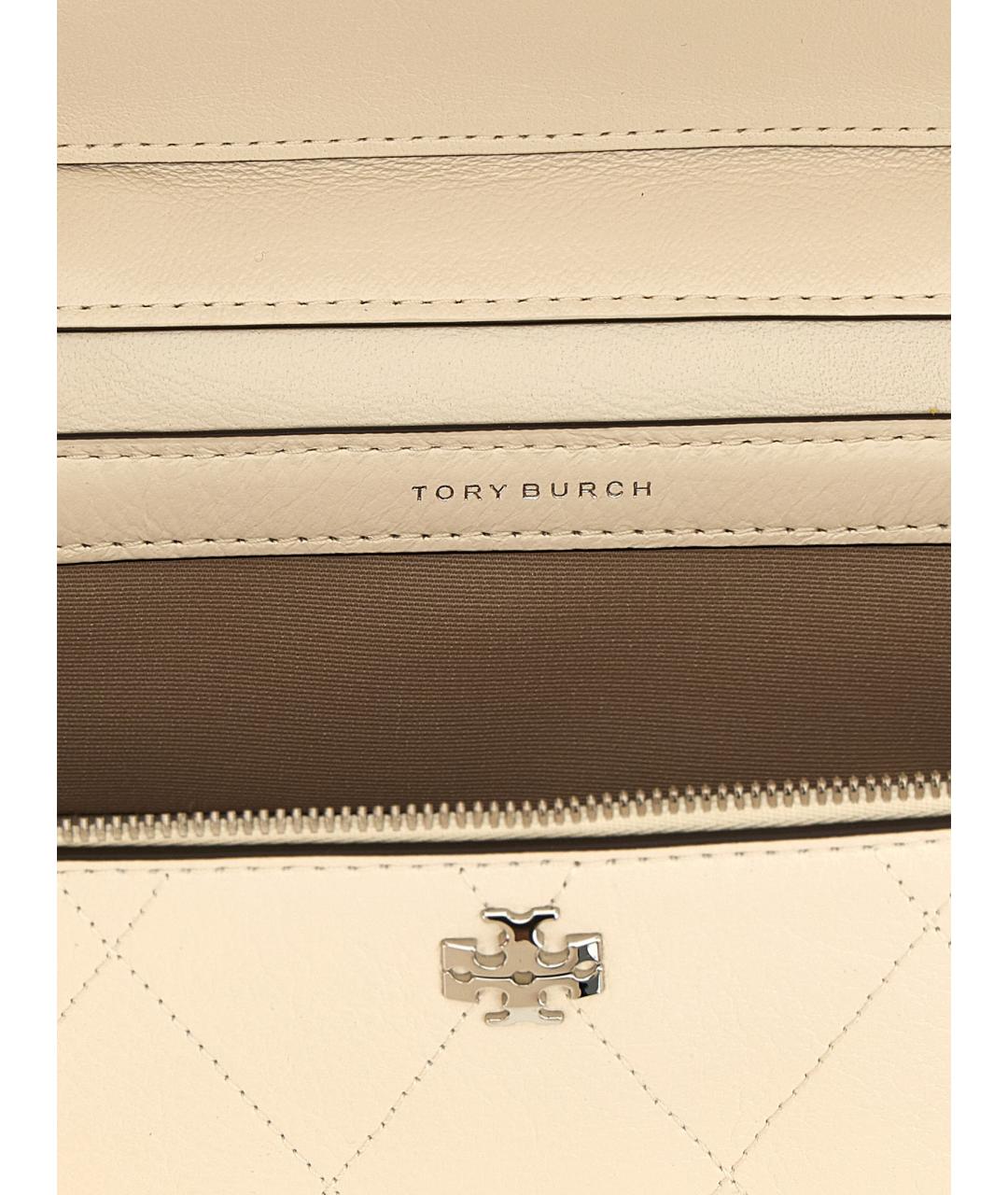 TORY BURCH Белая кожаная сумка через плечо, фото 4