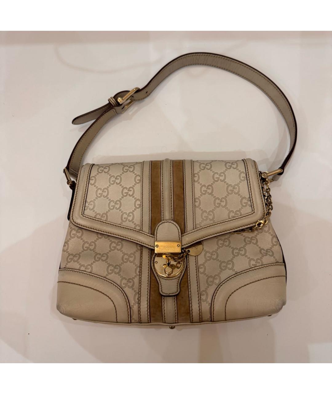 GUCCI Бежевая кожаная сумка тоут, фото 2