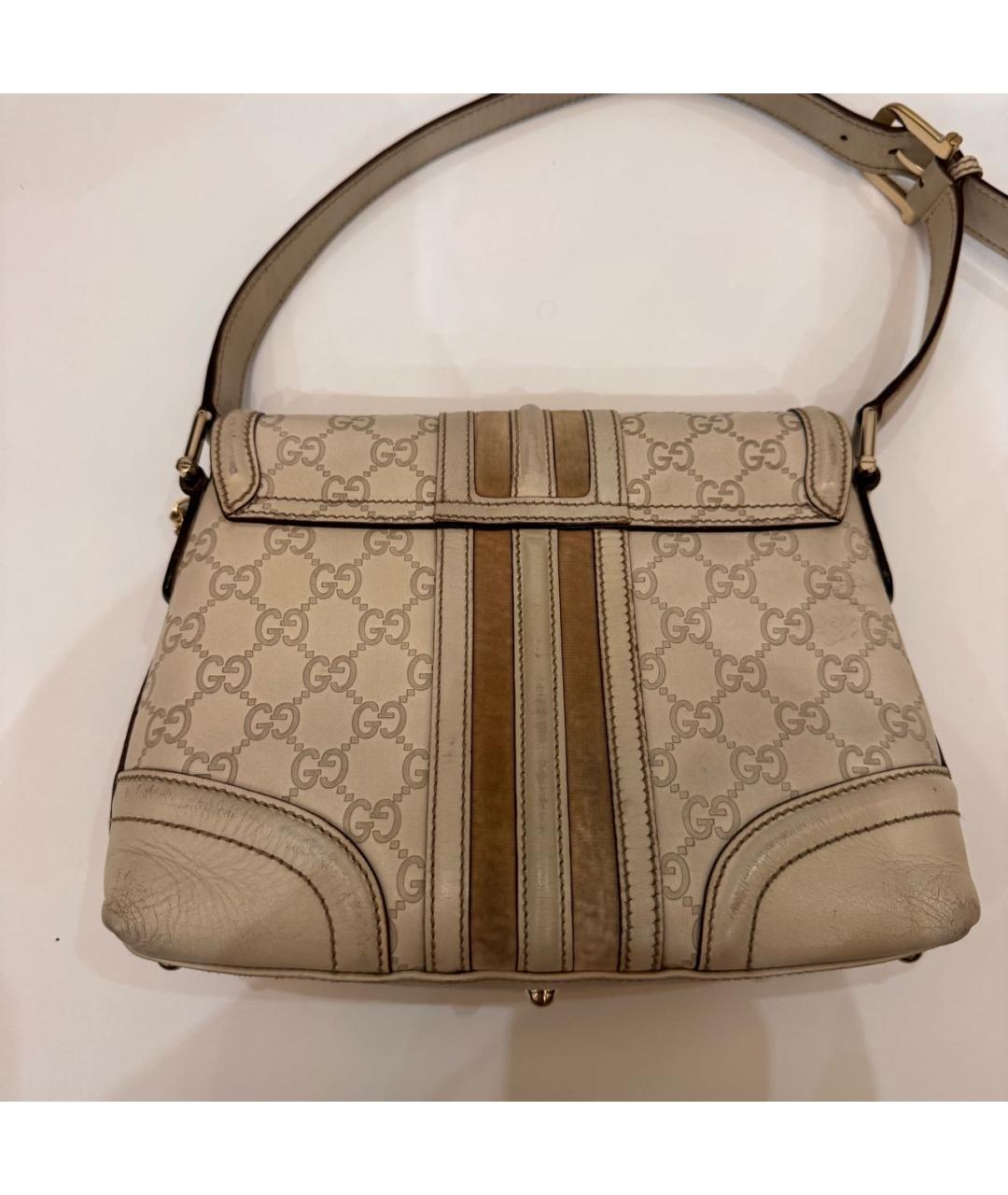 GUCCI Бежевая кожаная сумка тоут, фото 4