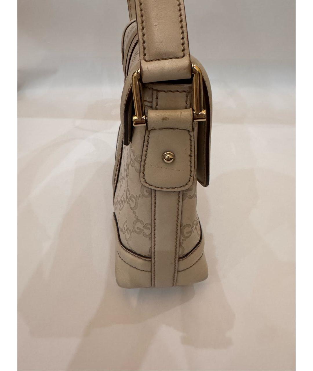 GUCCI Бежевая кожаная сумка тоут, фото 6
