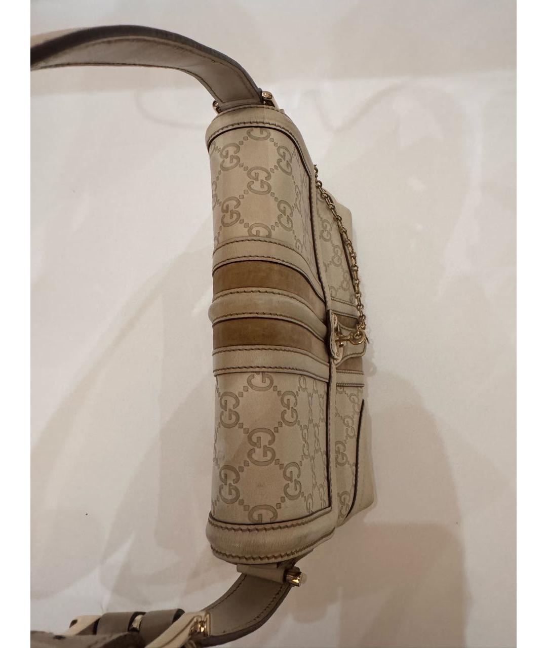 GUCCI Бежевая кожаная сумка тоут, фото 3