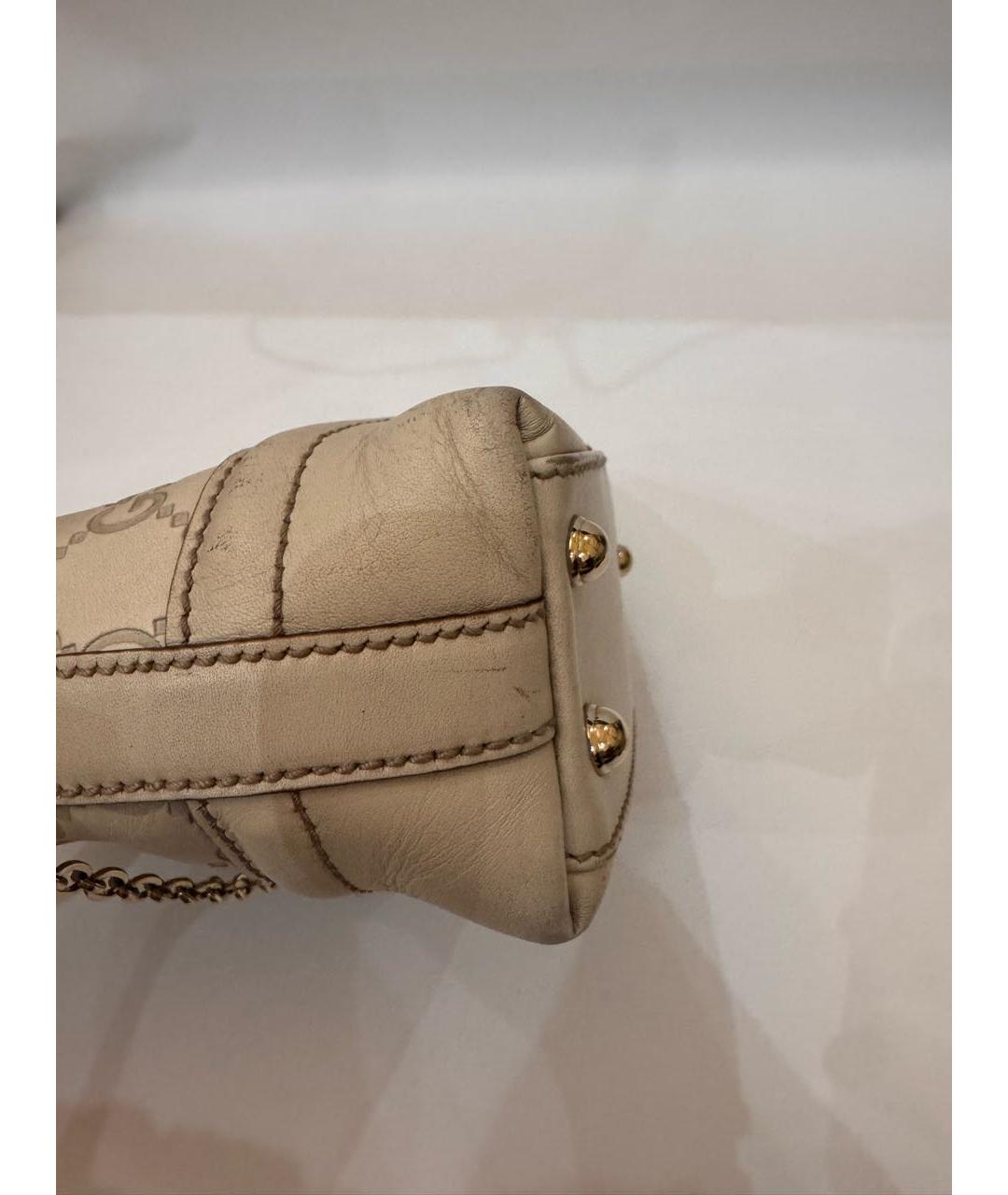 GUCCI Бежевая кожаная сумка тоут, фото 8