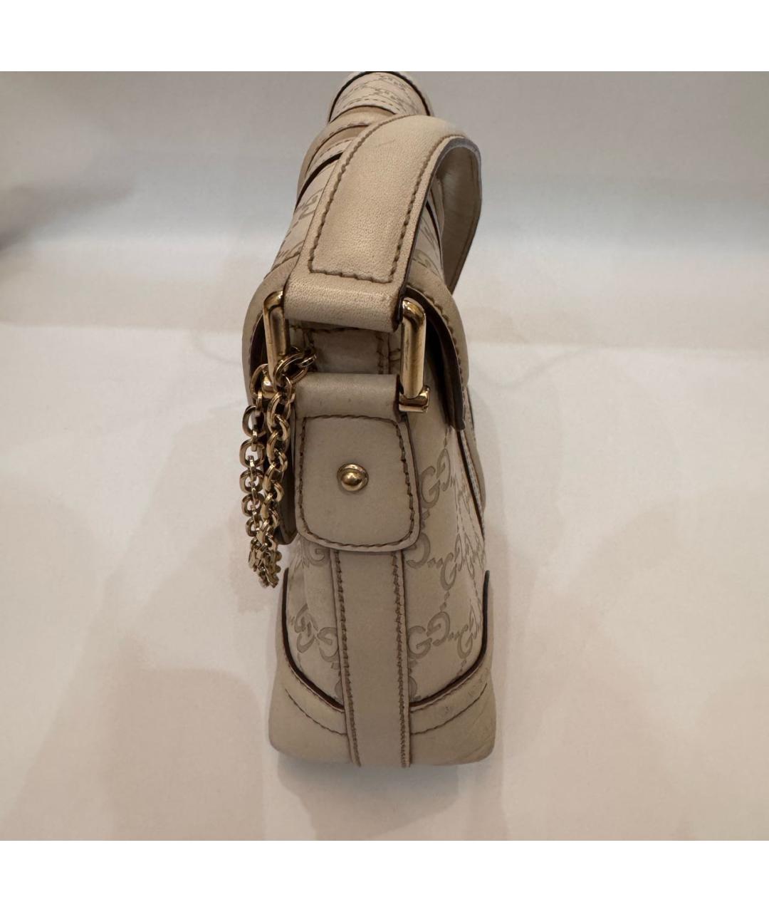 GUCCI Бежевая кожаная сумка тоут, фото 5