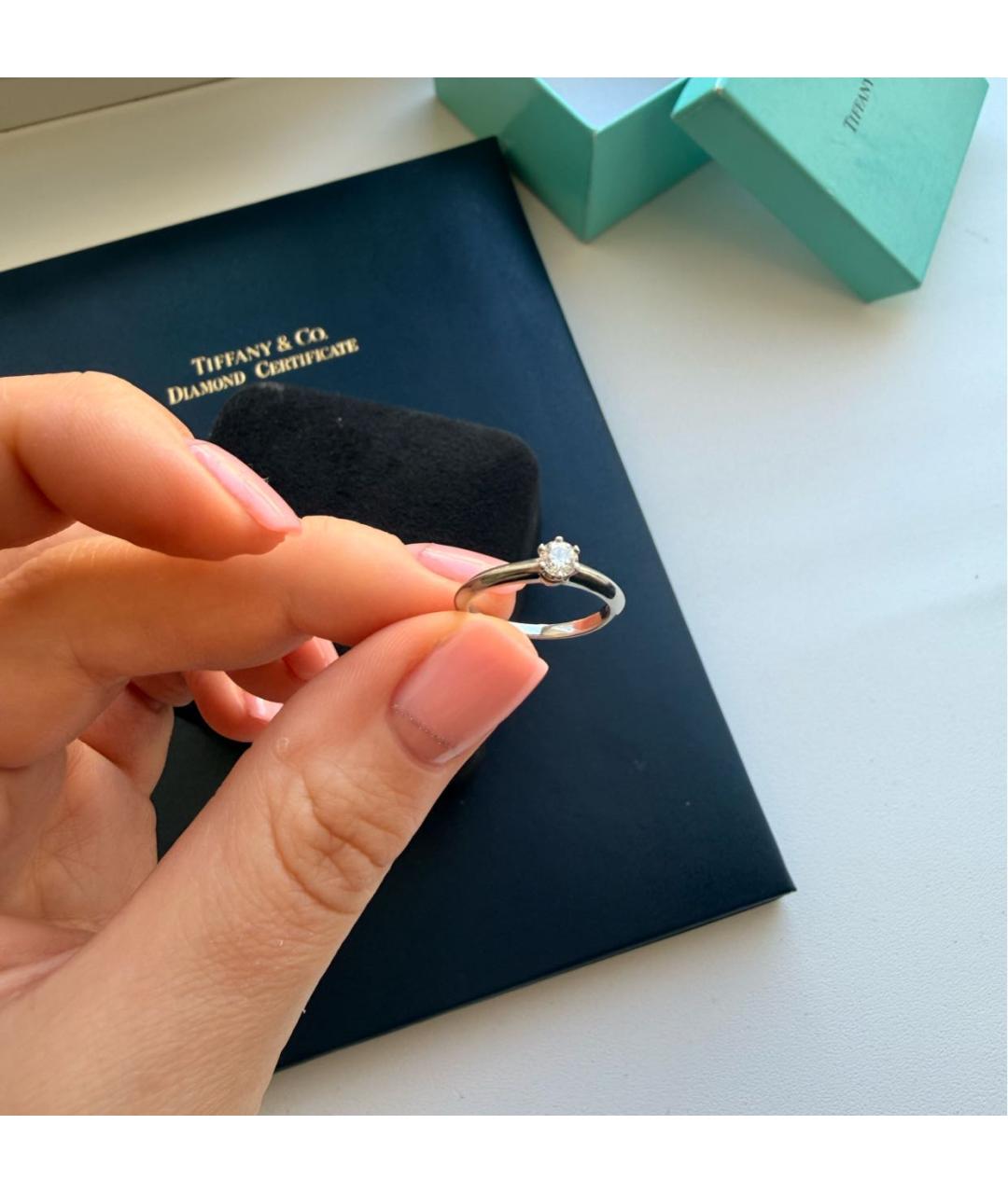 TIFFANY&CO Серебряное платиновое кольцо, фото 3
