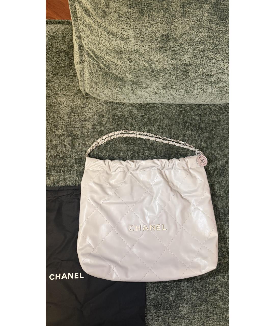 CHANEL Серая кожаная сумка через плечо, фото 4